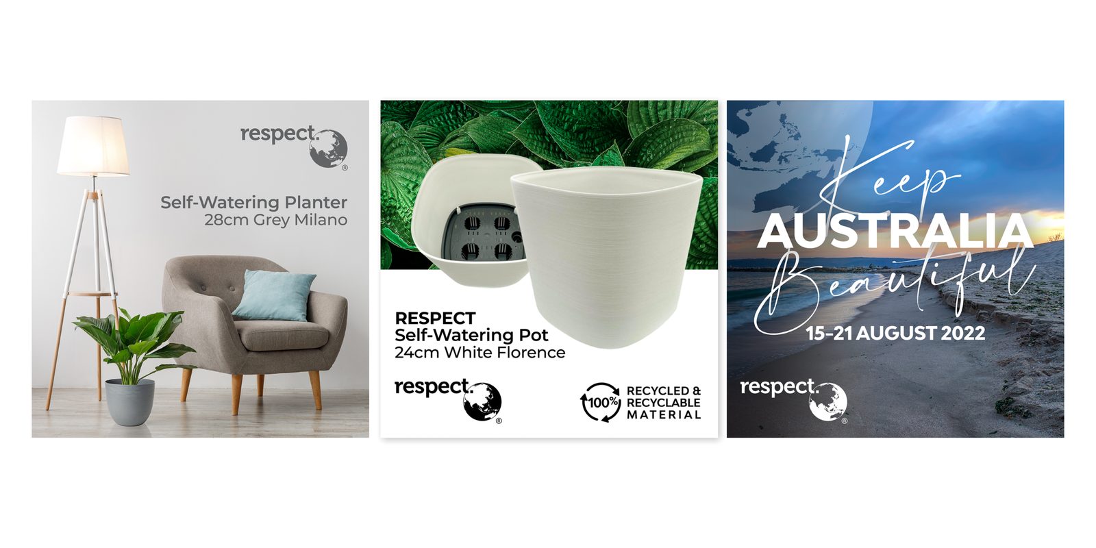 Respect social media posts for recycled-material planters
