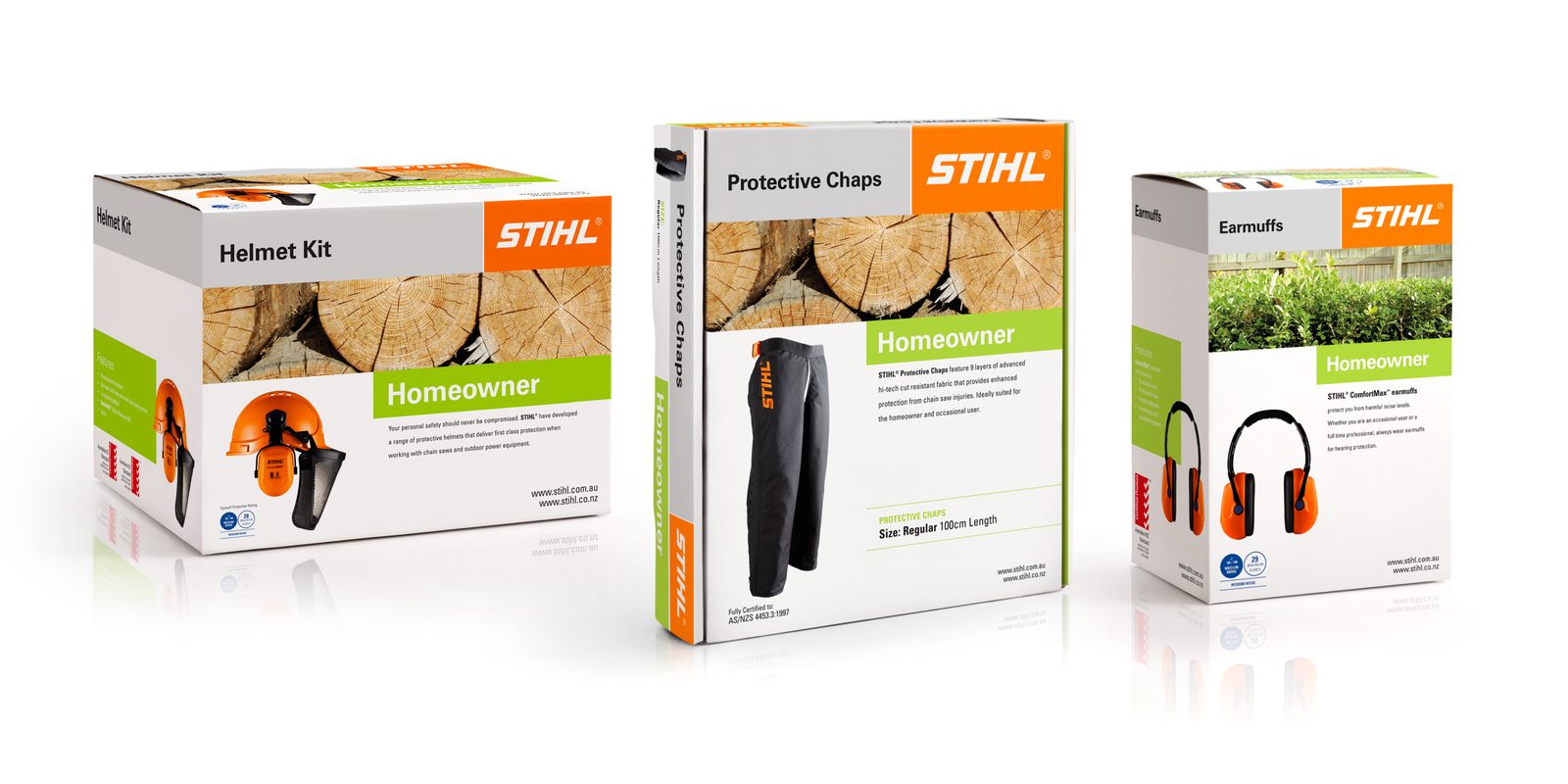 Stihl protective equipment packaging boxes